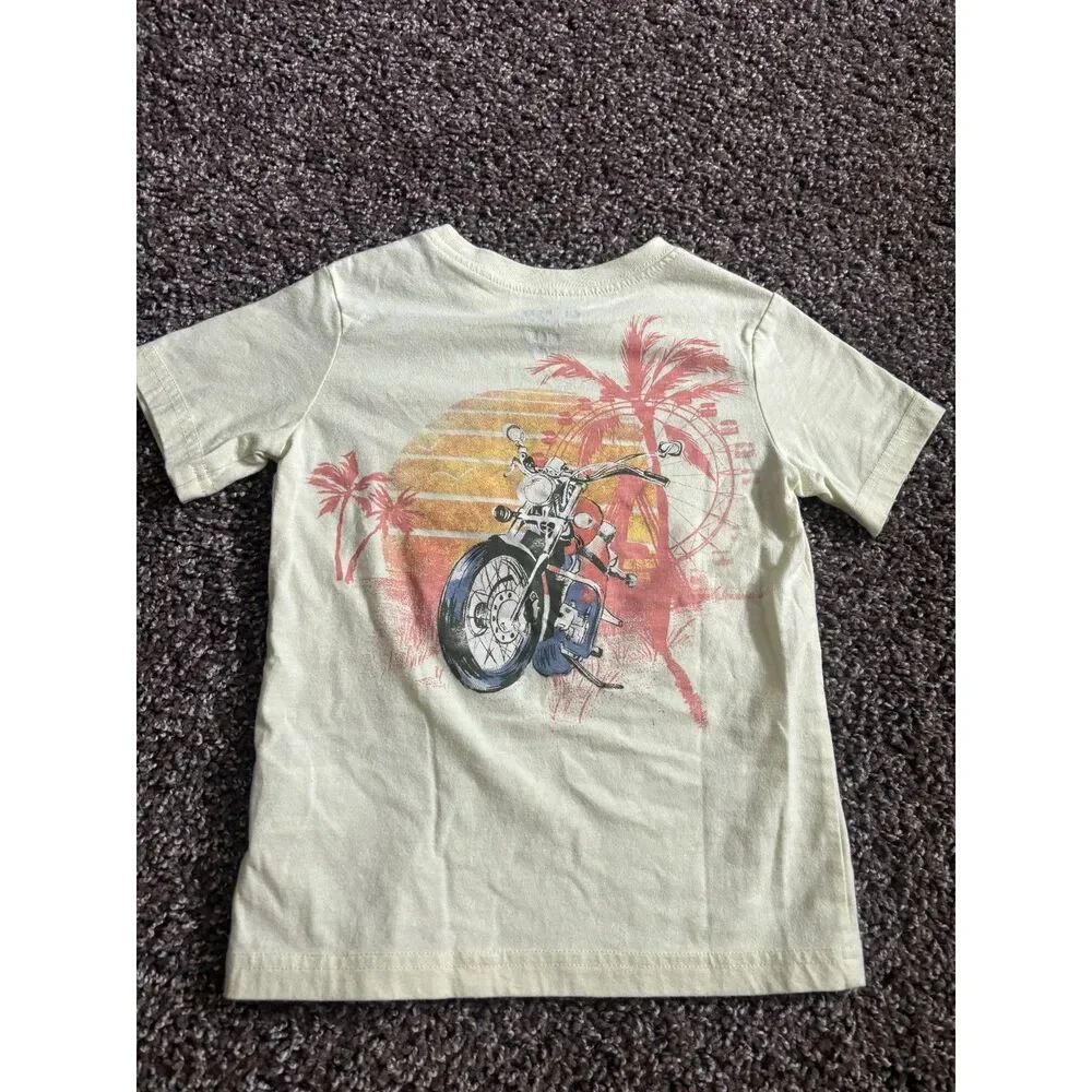 OshKosh Yellow “Hit the Road” Motorcycle Graphic T-Shirt Size 4